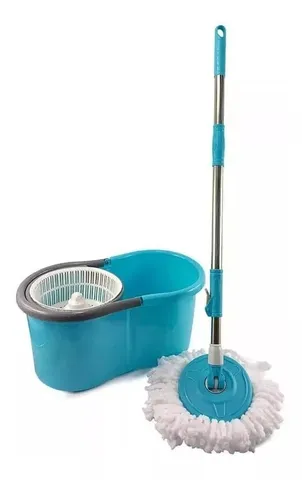 mop rodo balde 6l esfregao giratorio + cabo extensor 120cm