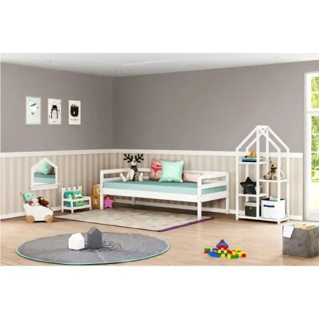 Cama Infantil em Madeira Maciça e Acabamento em Laca Prime Casatema em Madeira Maciça