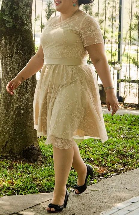 Vestido de noiva plus size champagne civil - Foto 4