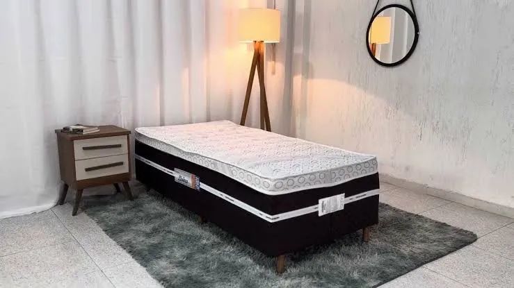 Cama box solteiro livina com molas ensacadas - FRETE GRÁTIS 