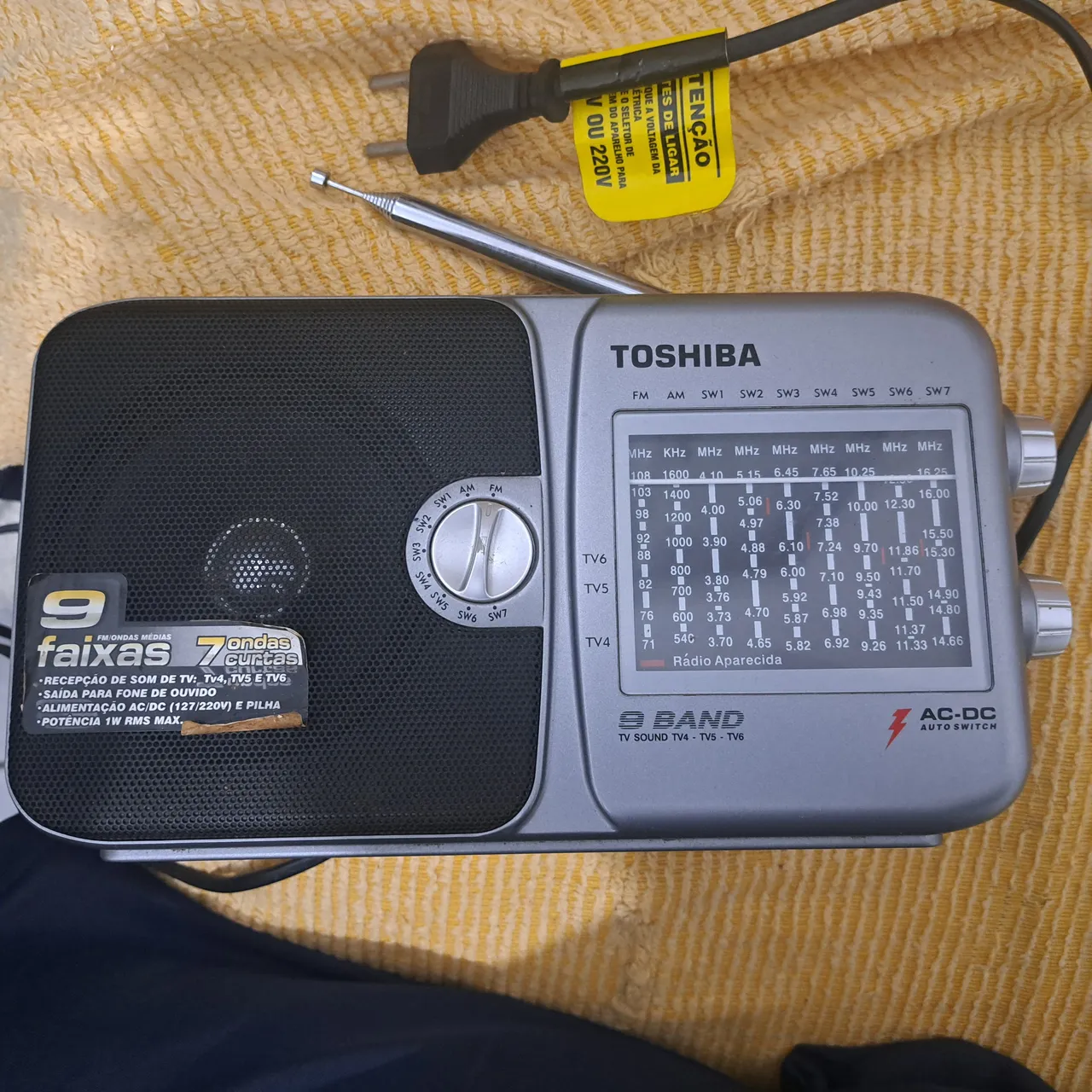 Rádio Toshiba 9 Bandas - TV/FM/AM/SW - Original