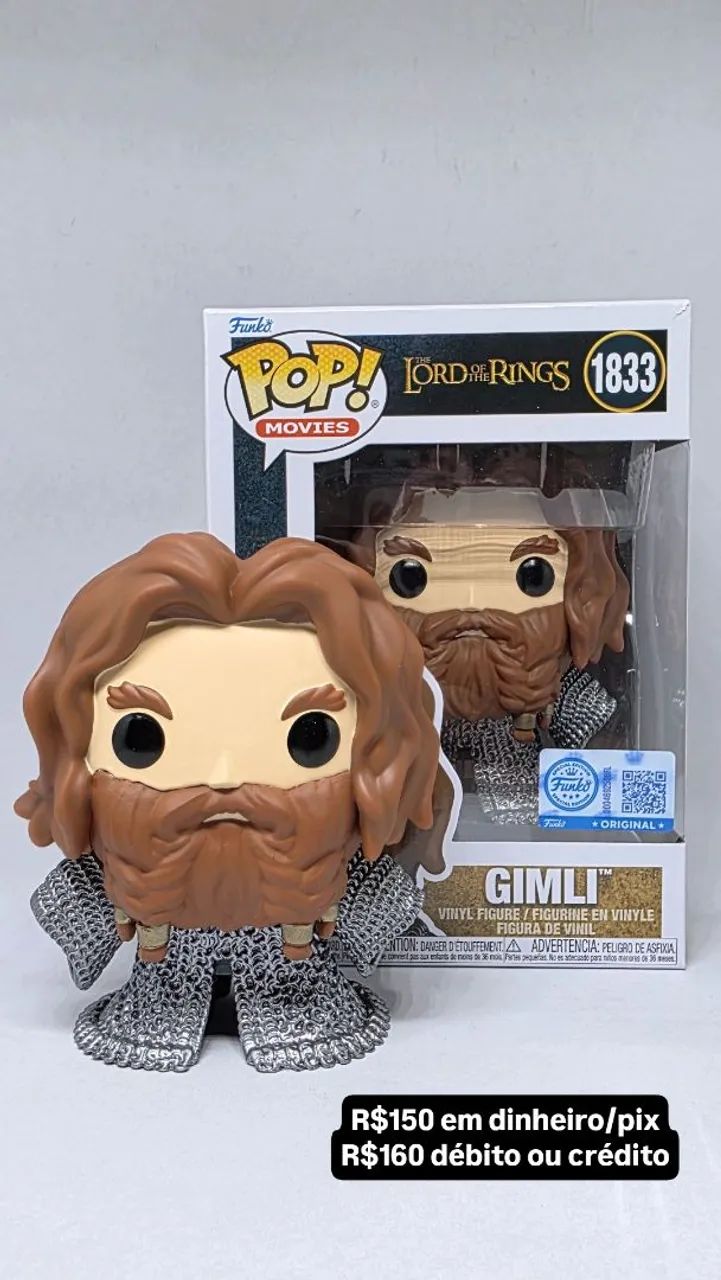 Funko Pop Gimli 1833 o senhor dos anéis 