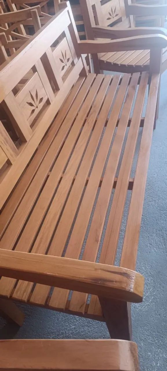 Bancos namoradeiras de madeira  Peroba-rosa 4 peças $ 2.499,00 sem juros a pronta entrega - Foto 5