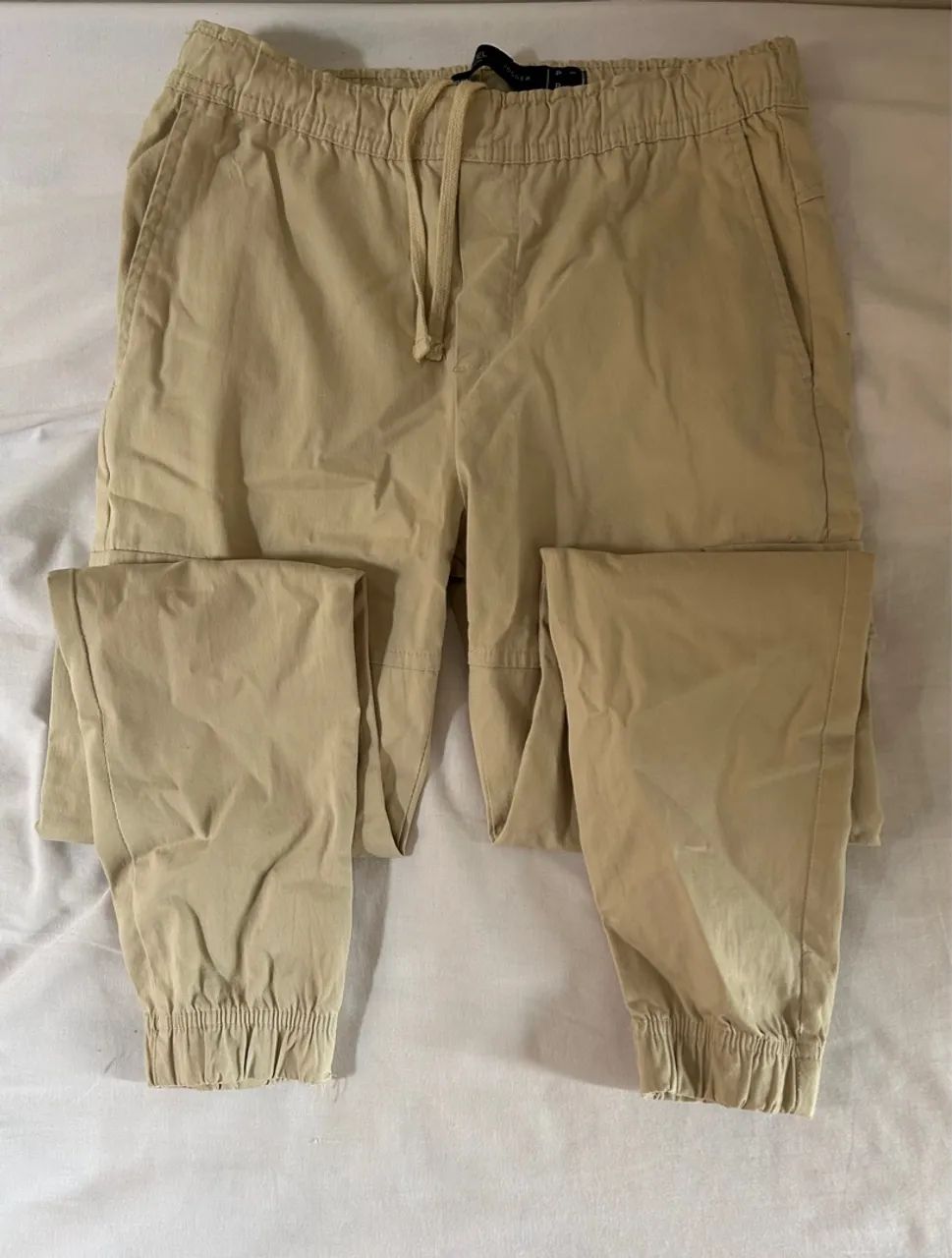 Calça Cargo Bege Masculina - Foto 2