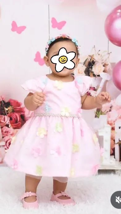 Vestido infantil para festa 1 ano (Jardim Encantado)