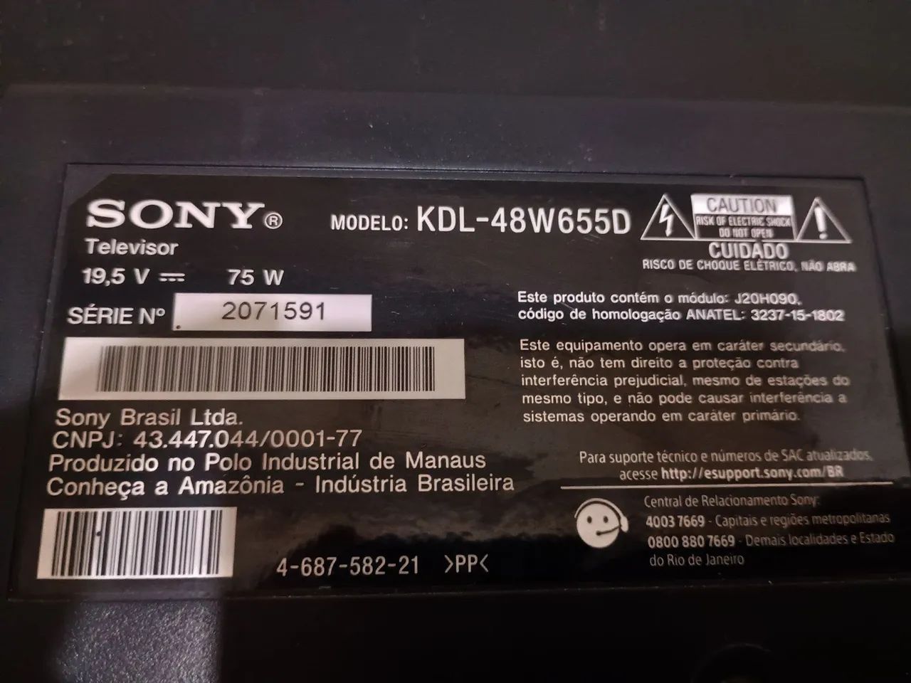 Vendo tv Sony 55 polegadas para conserto ou retirada de peças  - Foto 5