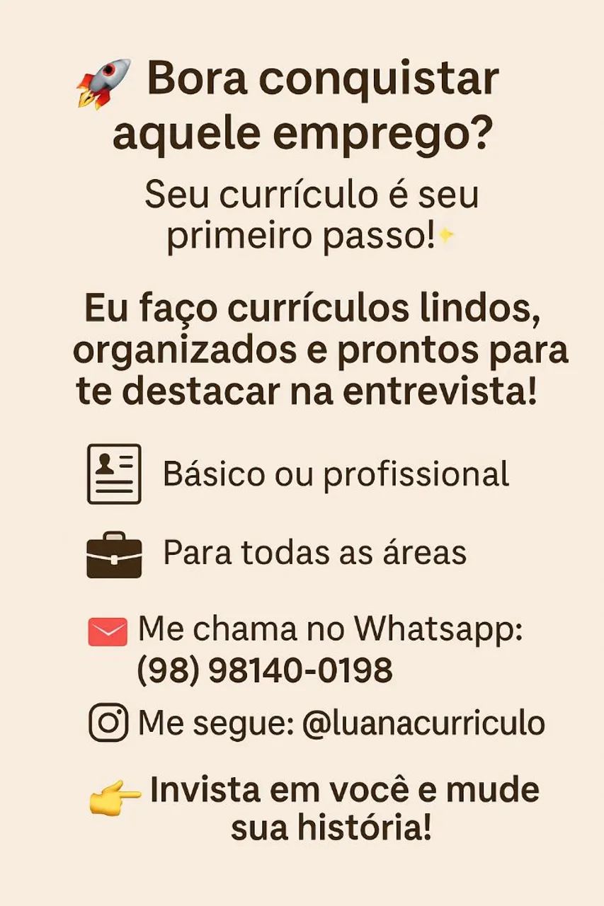 Currículos profissionais e organizados