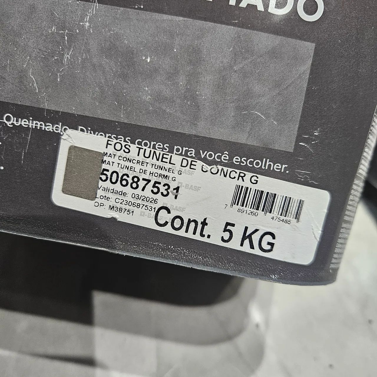 Balde Tinta cimento queimado tunel de para cimento queimado