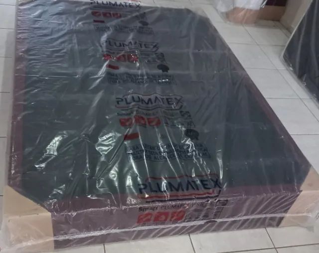 Conjunto Cama BOX - Colchão e base NOVOS- Turim Plumatex -Molas ensacadas- 1,88x1,38 - Foto 5