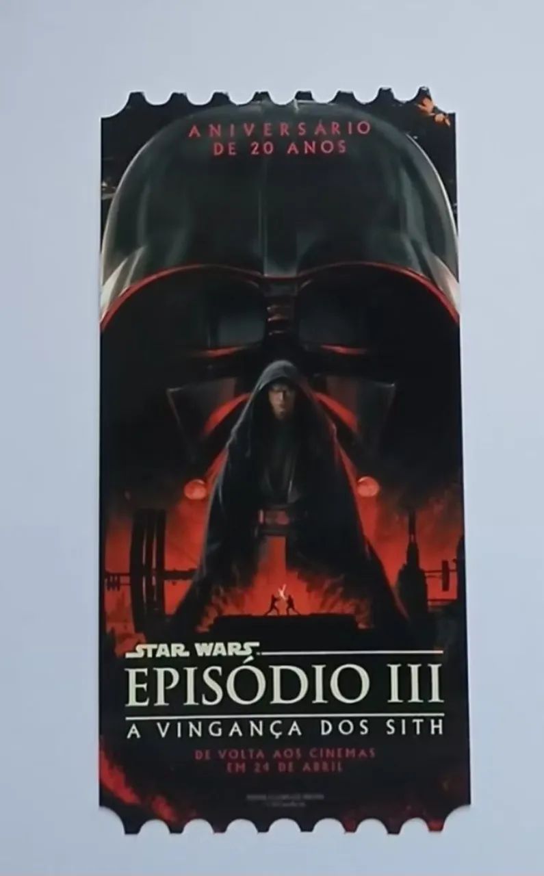 STAR WARS III A Vingança dos Sith Pôster e Card Ingresso
