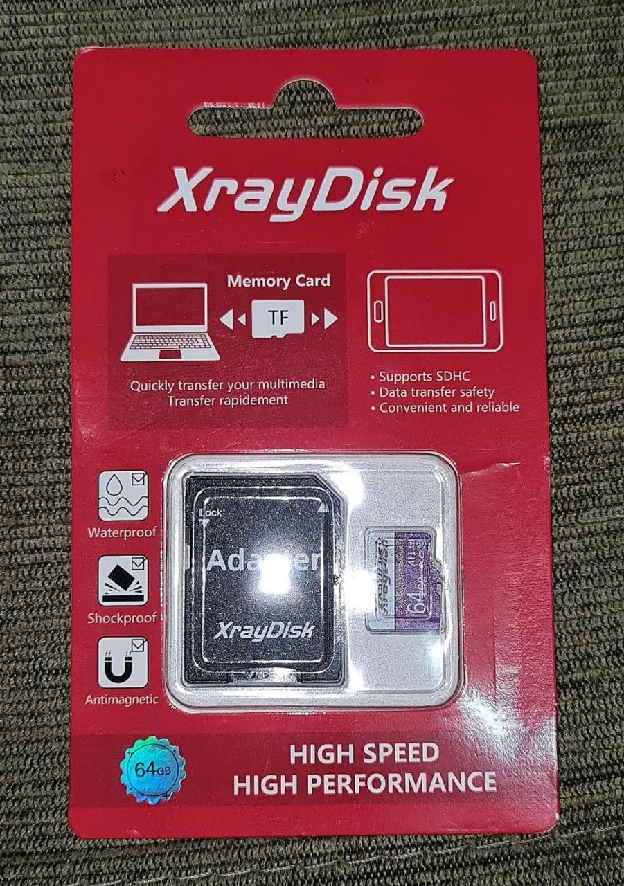 Cartão Micro SD 64 Giga XrayDisk Rocho