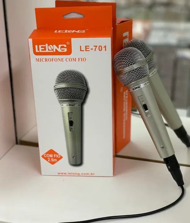 Microfone com Fio Lelong LE-701 - Novo