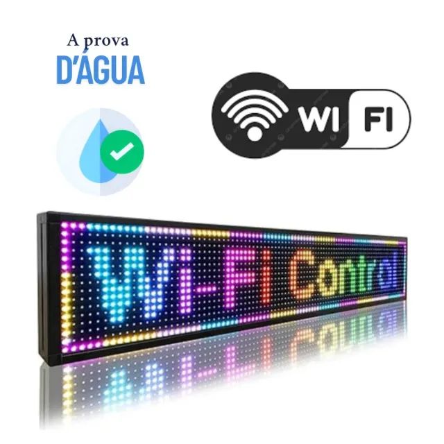 PAINEL 200X40 WI-FI Á PROVA D´ÁGUA RGB (HONESTIDADE E QUALIDADE).