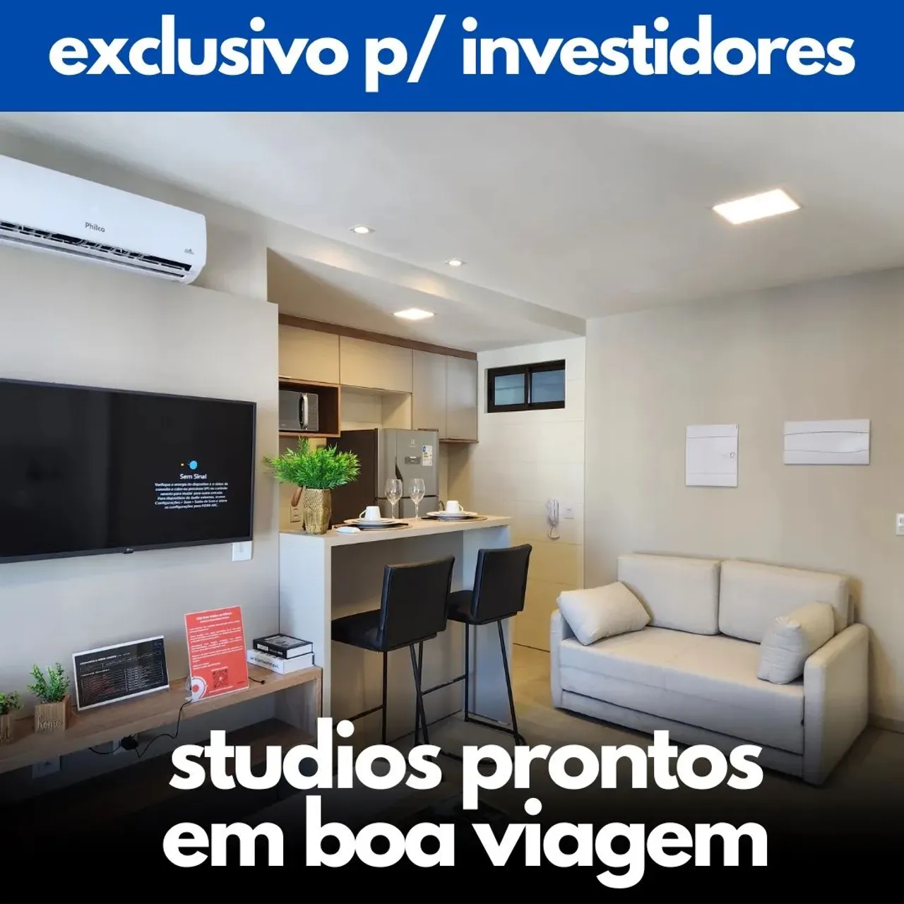 Baixou o preço das Últimas unidades de studios prontos para rentabilizar ou morar em Boa V