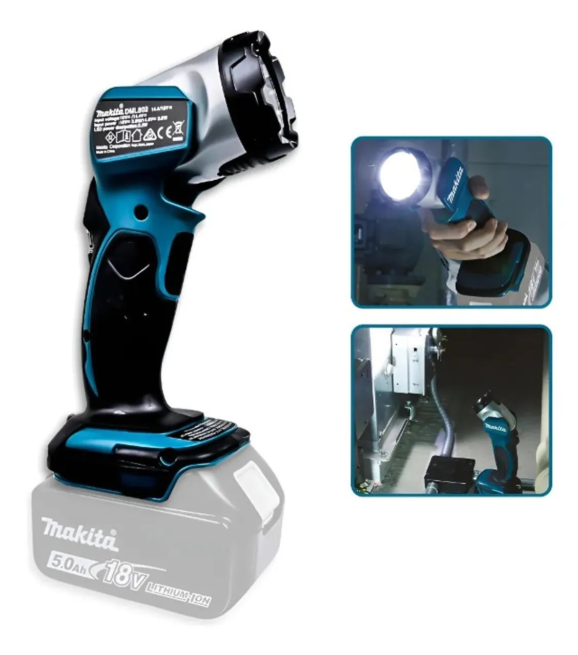 Lanterna Led 18v Sem Fio Makita 4000lx Dml802 Profissional Lanterna Azul-petróleo Luz Neut