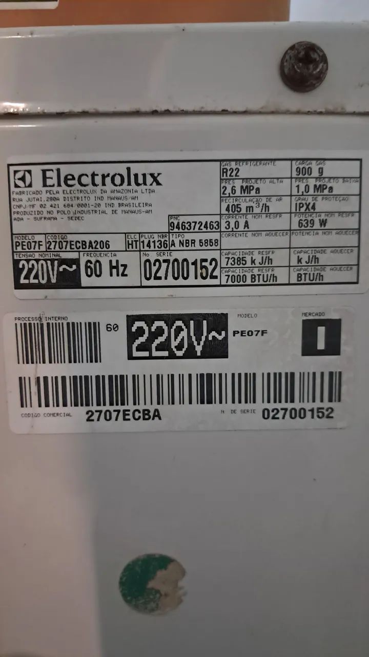 Ar Condicionado Electrolux com Defeito - 7.000 BTUs - Foto 5