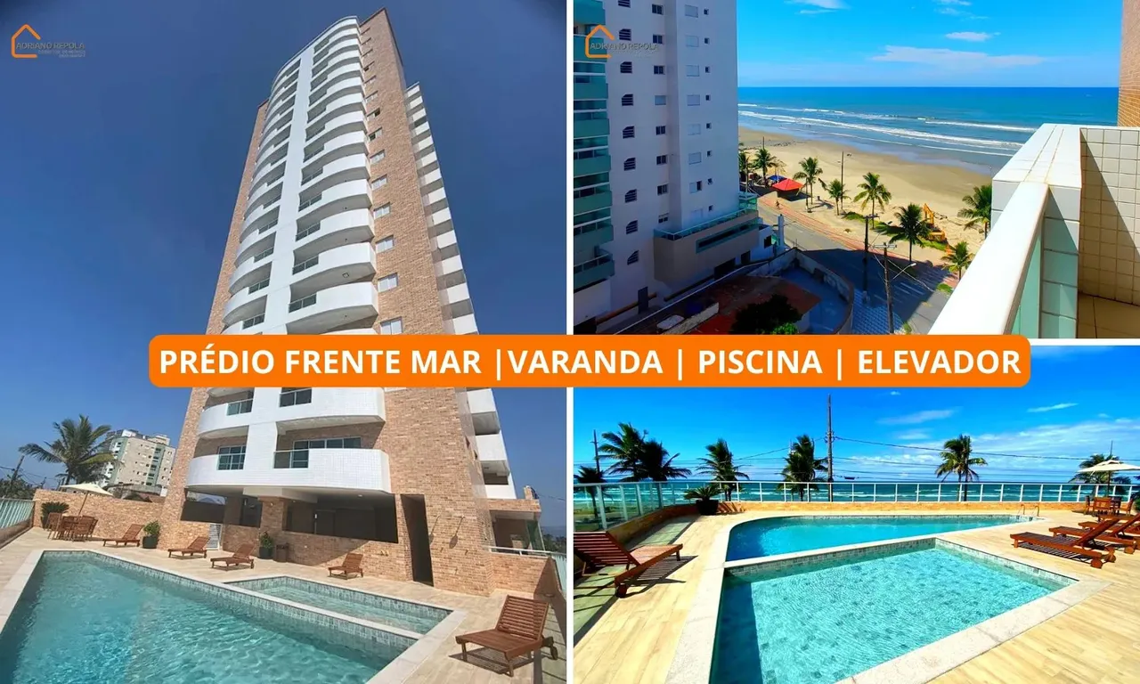 Prédio frente mar - Varanda vista mar - Piscina - Elevador