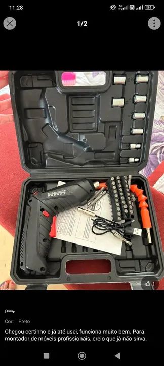 Parafusadeira/Furadeira de Impacto 12V com Kit de Acessórios