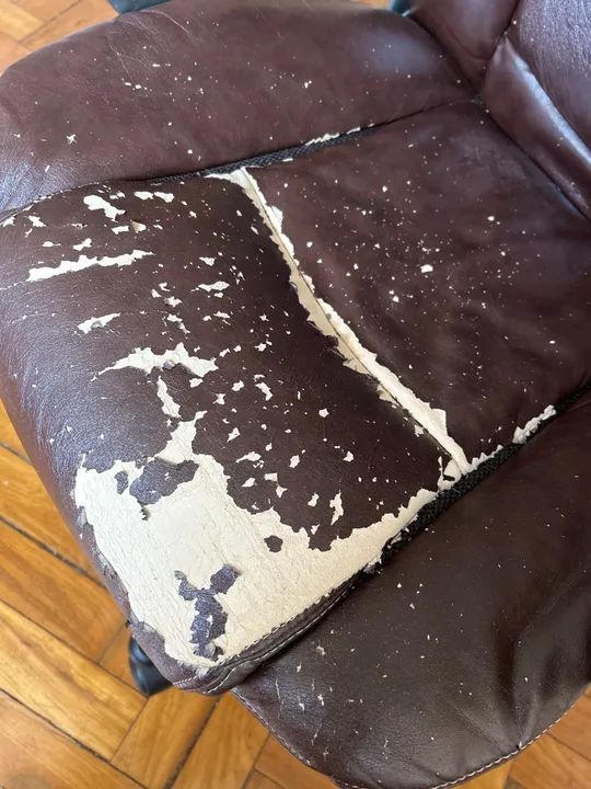 Cadeira de Escritório em Couro sintético Marrom - Foto 4