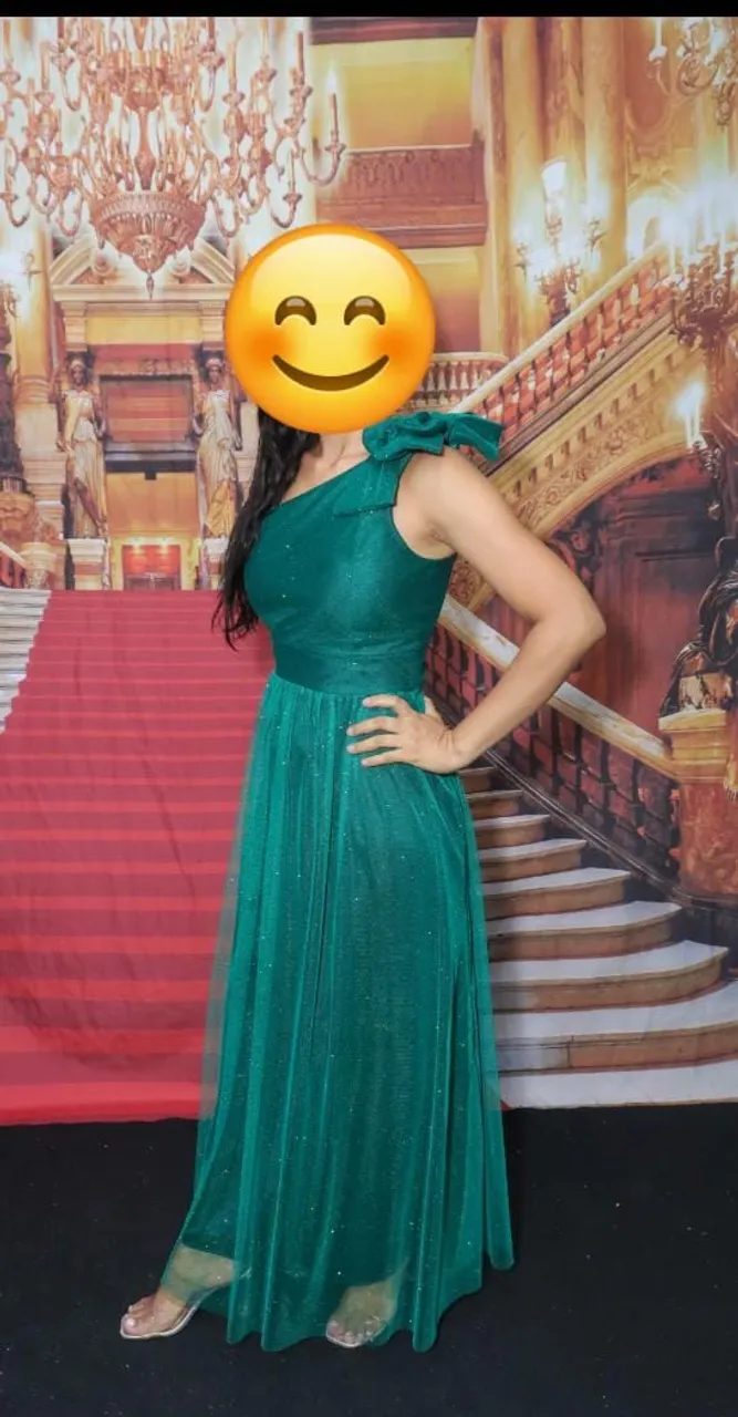 Vestido longo verde para festa