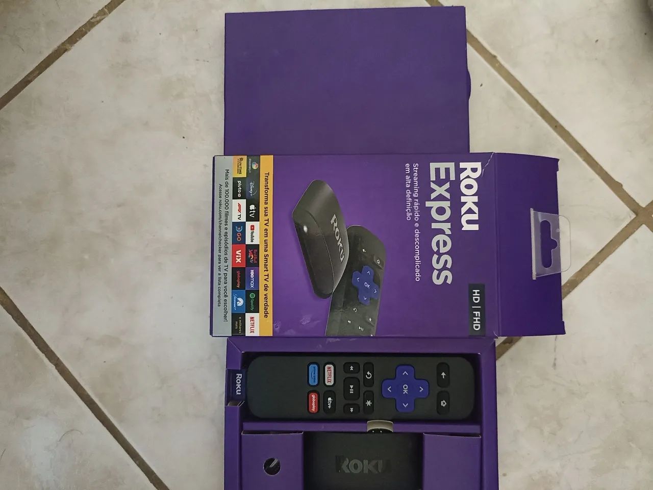 Só Hj, por R$ 100,00 Roku, Streaming para TV HD e FULL HD, Novo na Caixa com Manual. - Foto 3