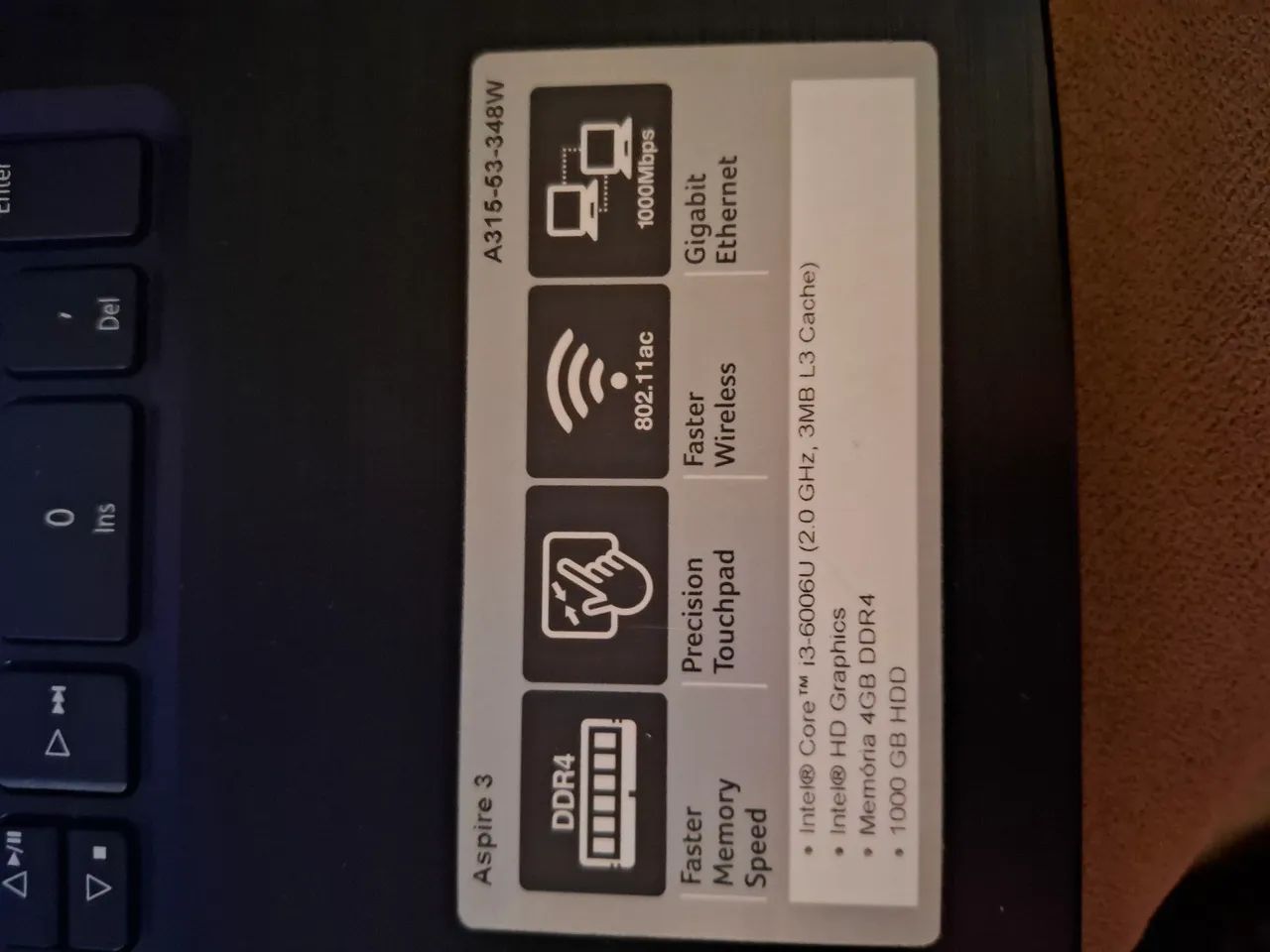 Notebook Acer Aspira 3  A315-53-348W - Foto 2