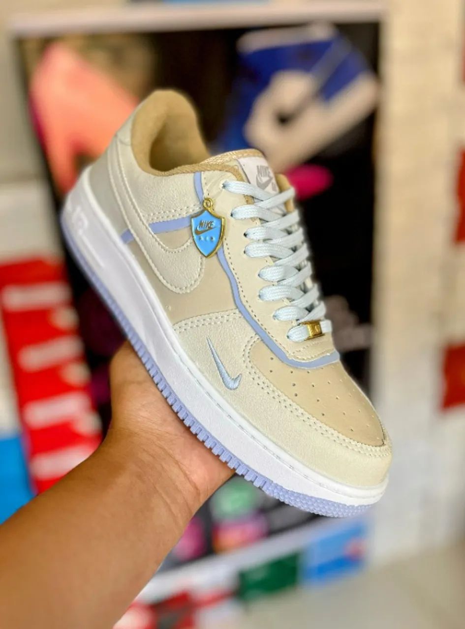 Tênis Bege com Azul Air Force a pronta entrega