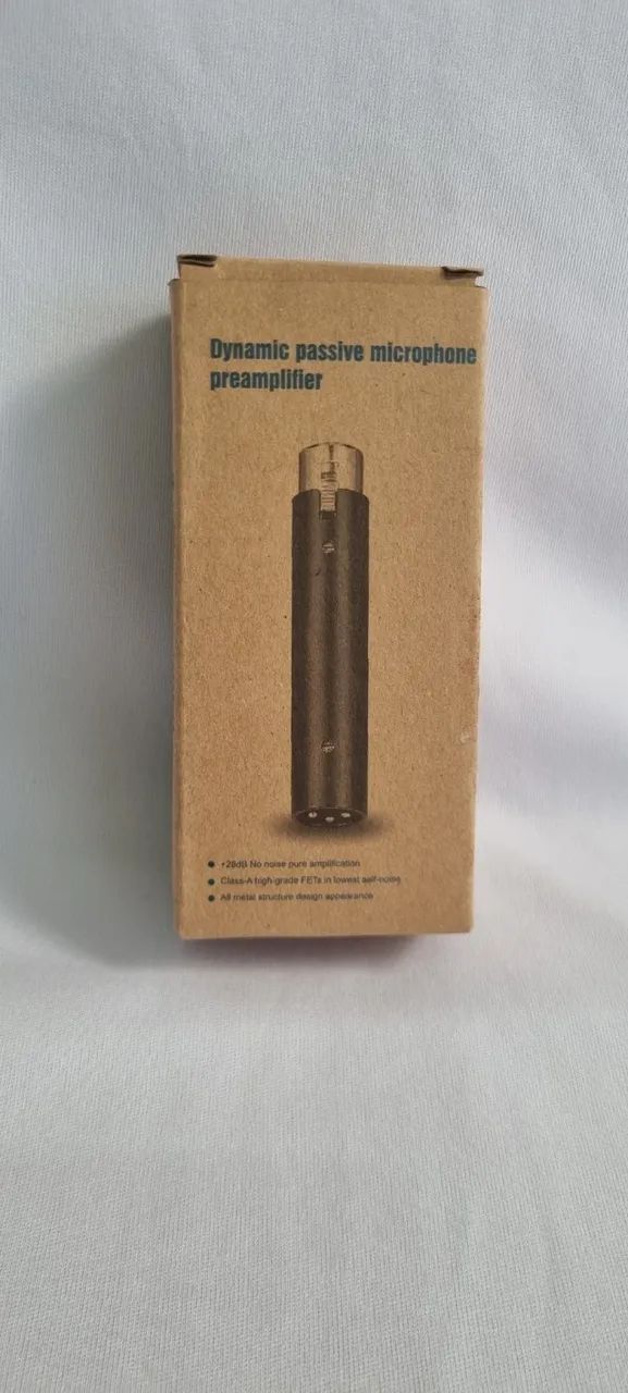pré-amplificador de microfone dinâmico 28db ganho estrutura de metal para gravação