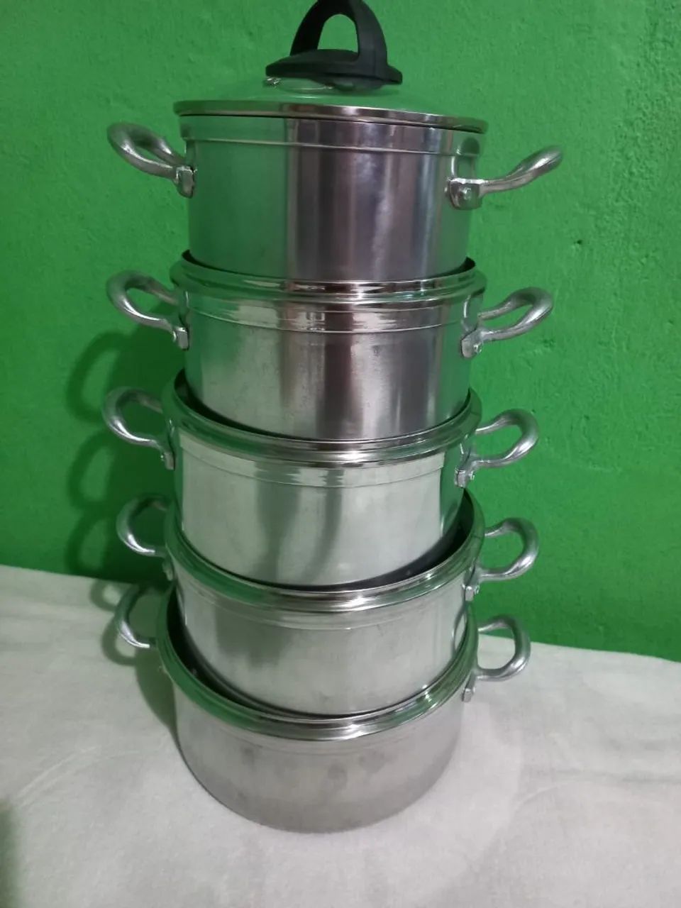 Conjunto de panelas de alumínio com tampas de vidro - Foto 4