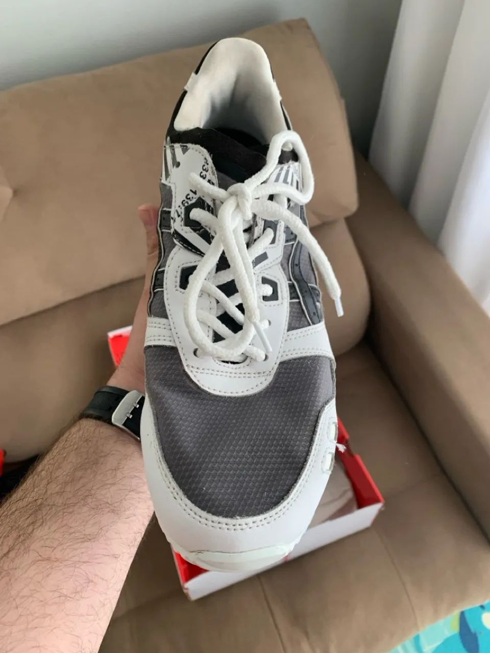 Asics Gel Lyte III - Branco, Preto e Cinza - Foto 3