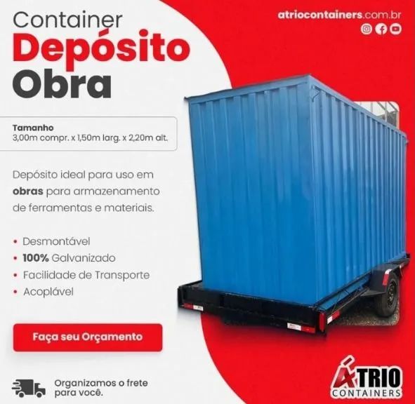Container para obra 3m, 6m - Foto 2