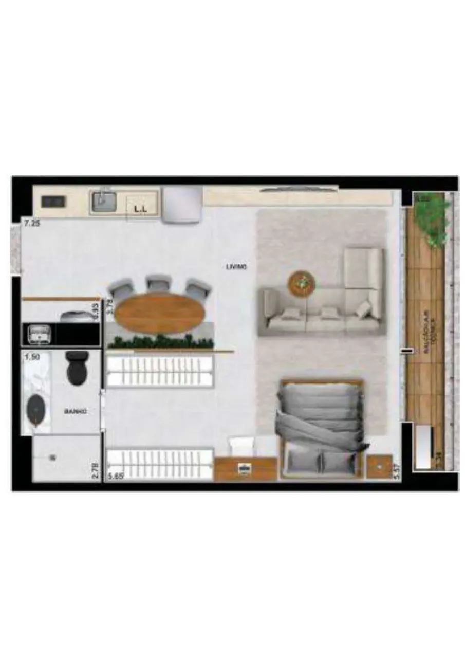 Studio no Azure Compact Life Setor Marista (Goiânia)