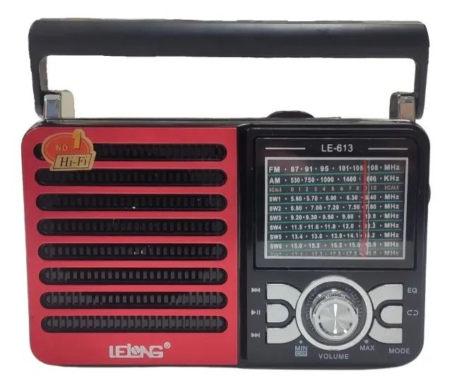 Rádio Retrô Recarregável Am/fm/sd/usb Lanterna Le-613 Lelong Loja