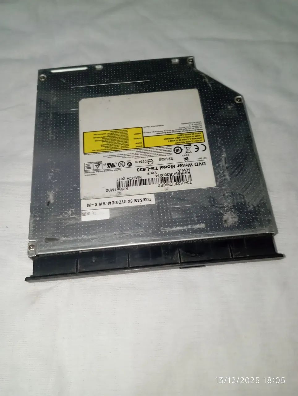 Drive Leitora e Gravadora de DVD/CD Writer Notebook Toshiba TS L633  - Foto 4