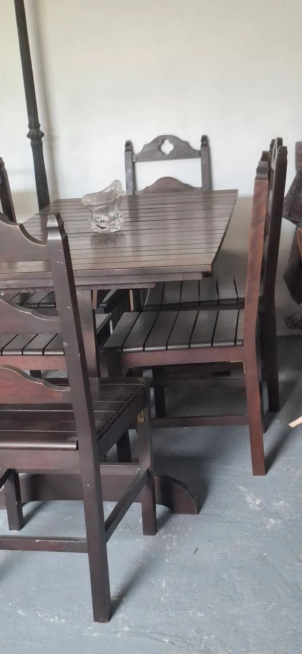 Mesa e 6 cadeiras Madeira   - Foto 3