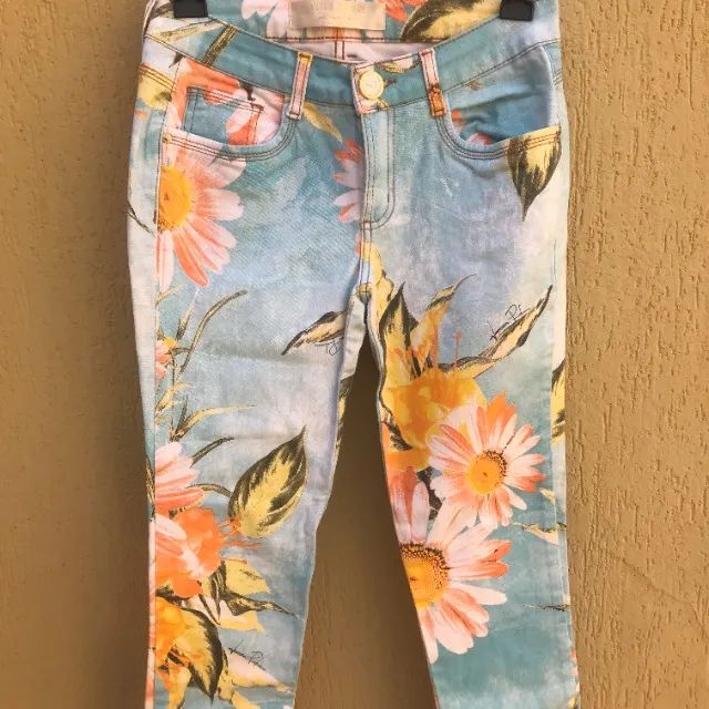 Calça Estampada Com Flores Da Lança Perfume (Usado) - Foto 2