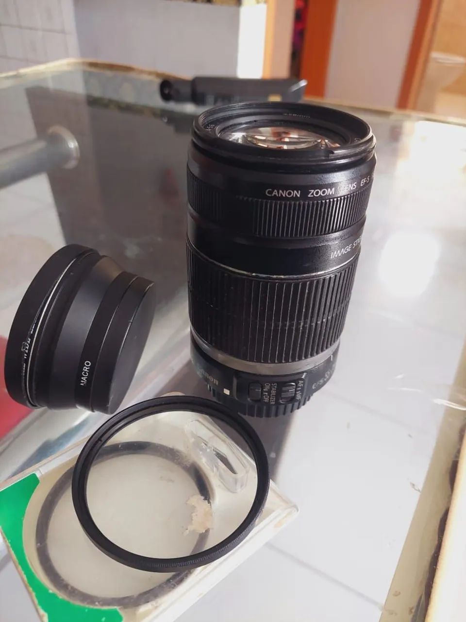Lente Canon 55-250mm mais adaptador macro e grande angular  - Foto 3