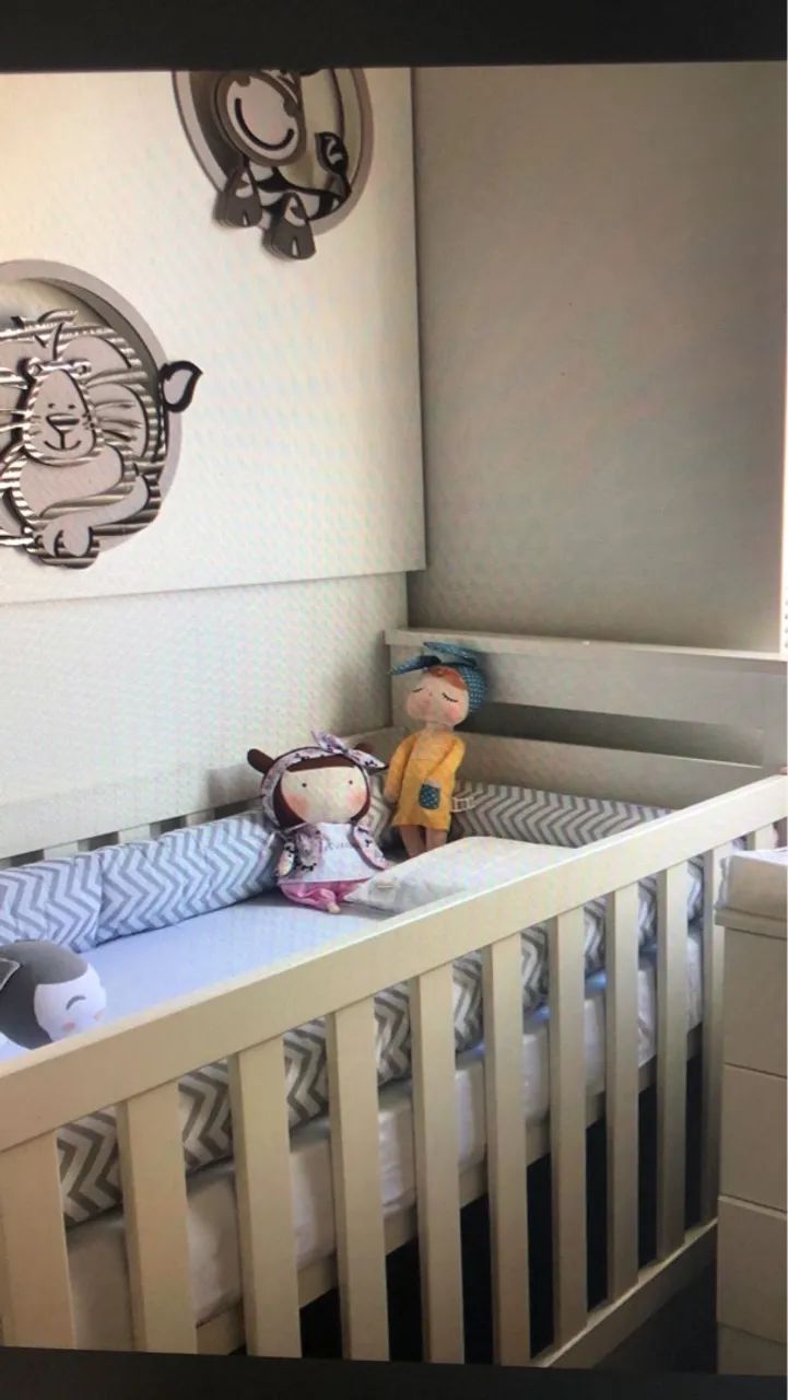 Berço com colchão mini cama com painel Led - Foto 5