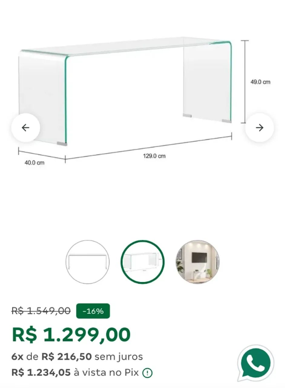 Rack Vidro Tok Stok