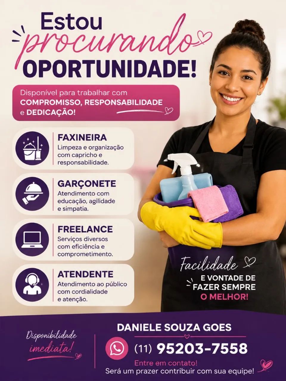 Estou procurando faxina 180.00