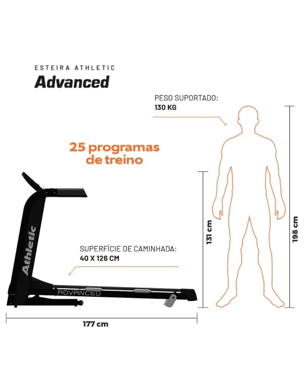 Esteira Athletic Advanced - elétrica, 16km/h, inclinação automática - Foto 4