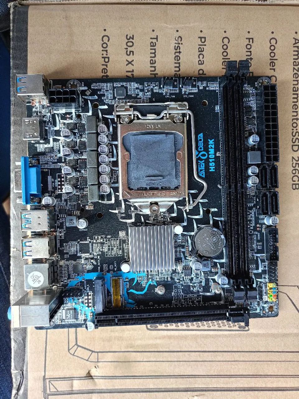 Placa mãe Aitek Delta H510M2K nova está sem o espelho 