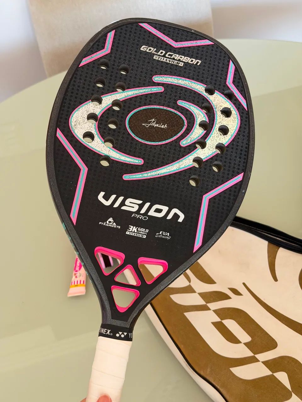 Raquete Vision Pro Gold Carbon 3K Titanium