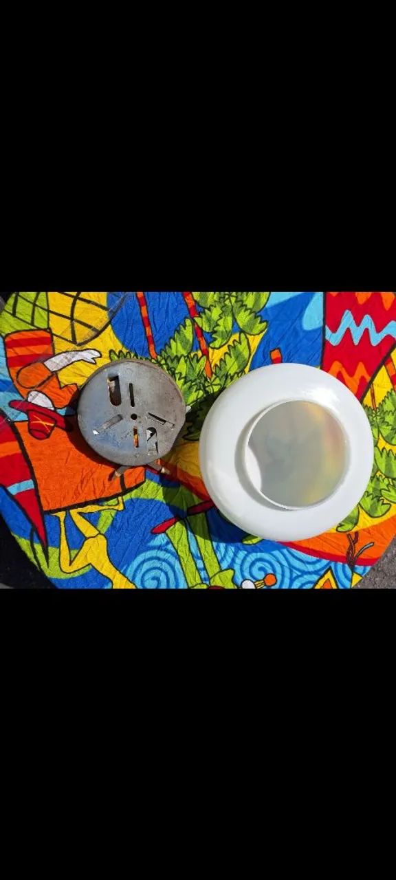 Globo tipo Cúpula Opalina Vidro Leitoso + Base Teto Drops Plafon - Foto 5
