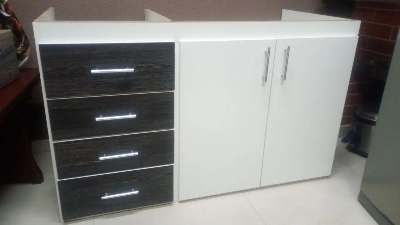 Pia mármore 1.20 MT com gabinete MDF 