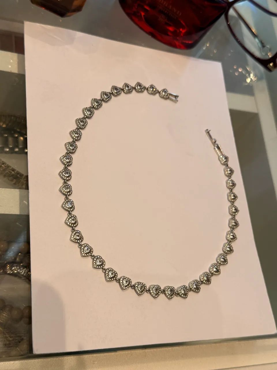 Gargantilha de prata Swarovski 