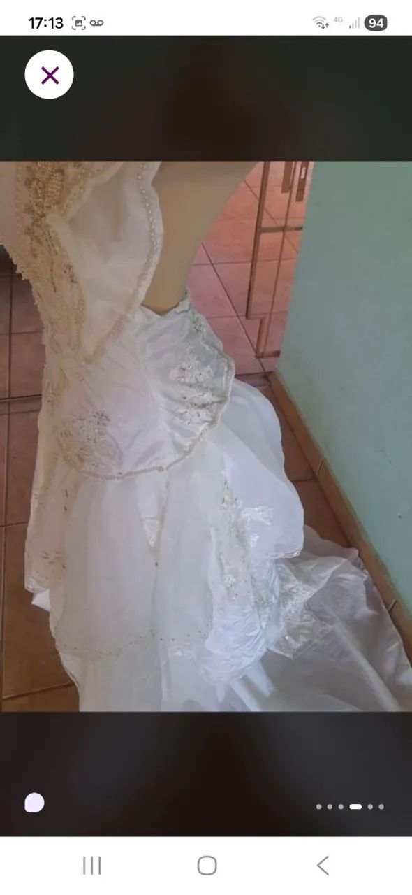 Vestido de noiva com cauda- pérolas  - Foto 4