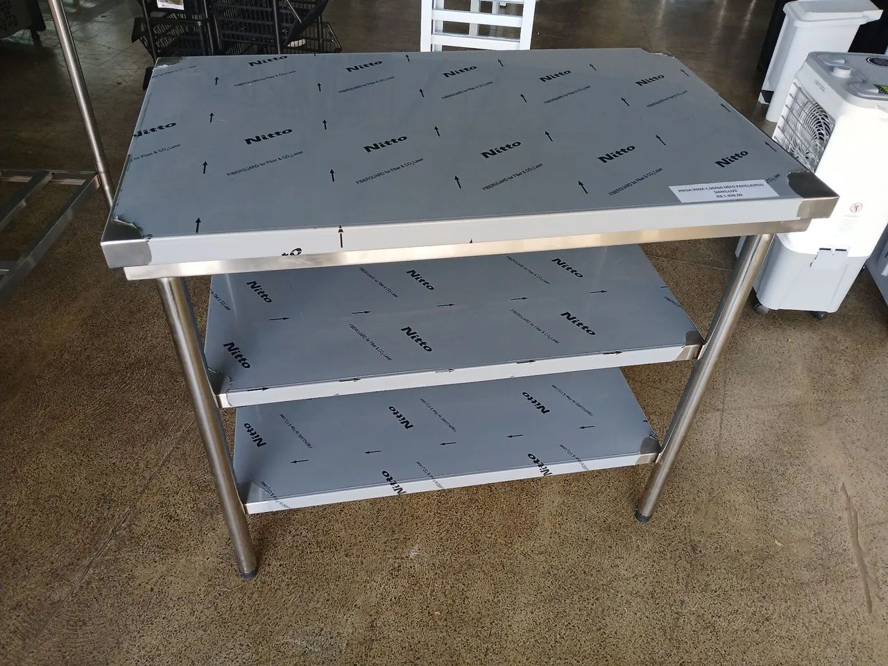 Mesa Inox 100x60 com 2 Paneleiros Reforçada 