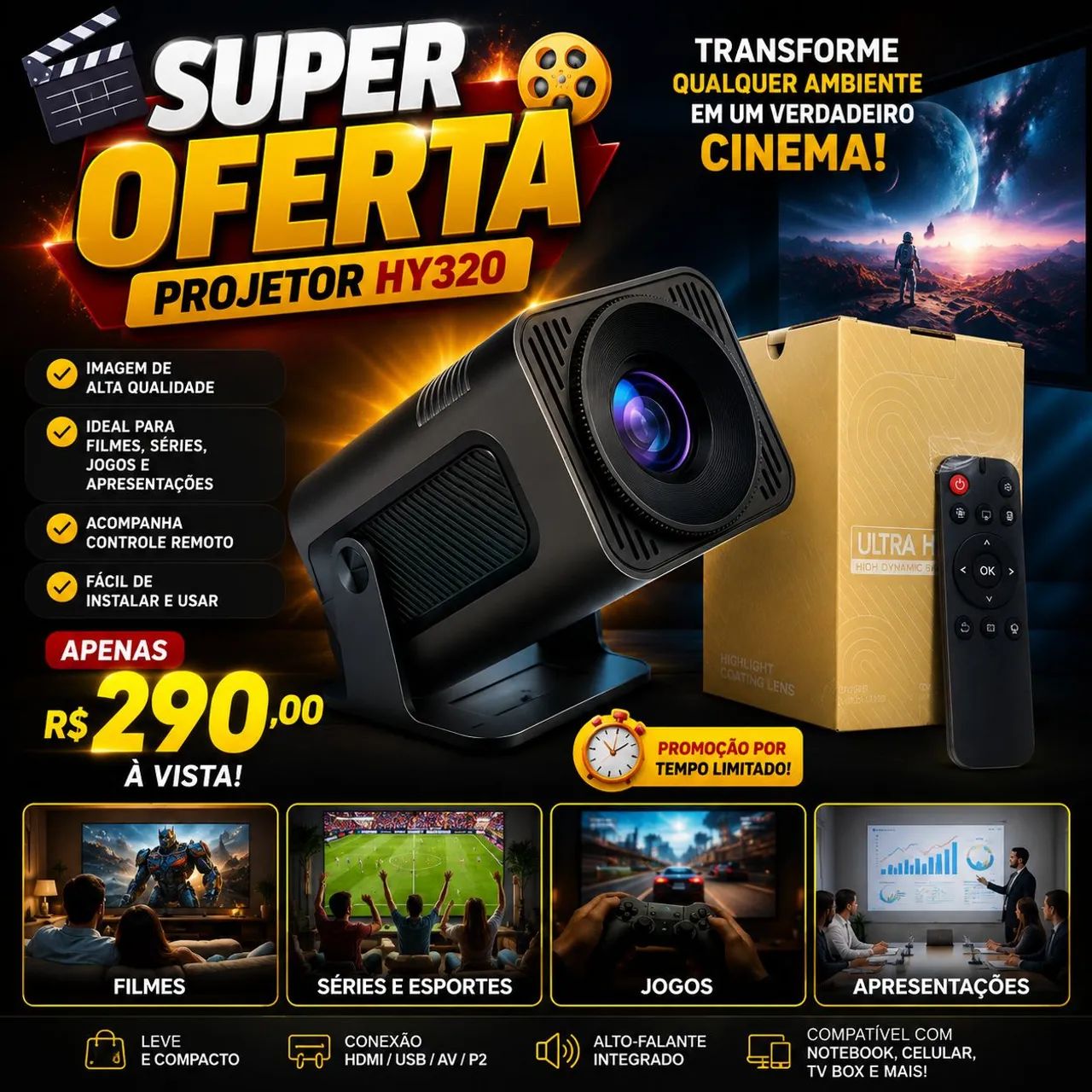 Projetor hy320 promoção  - Foto 2