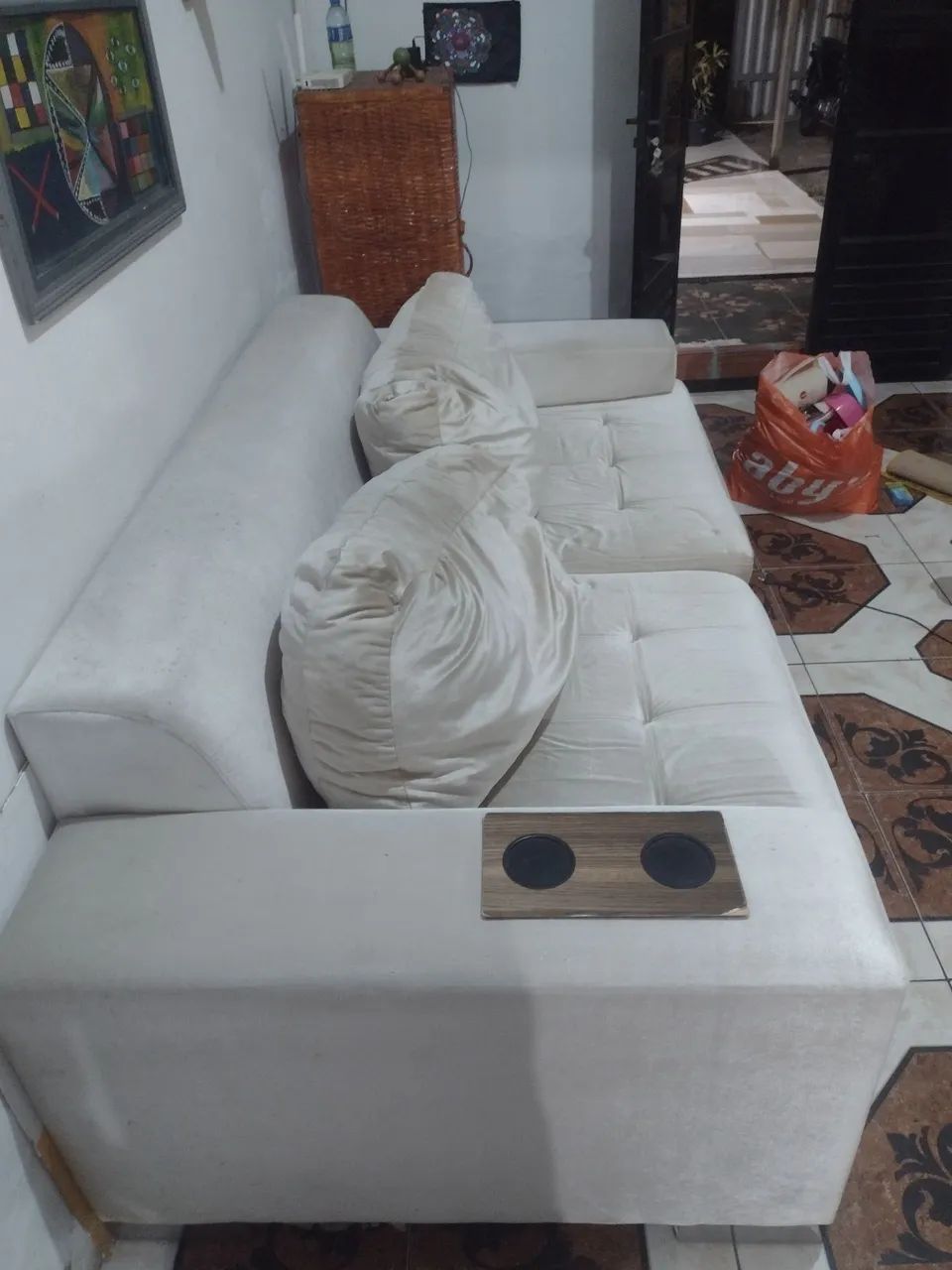 Sofá retrátil madeira pura vira uma cama de casal - Foto 4